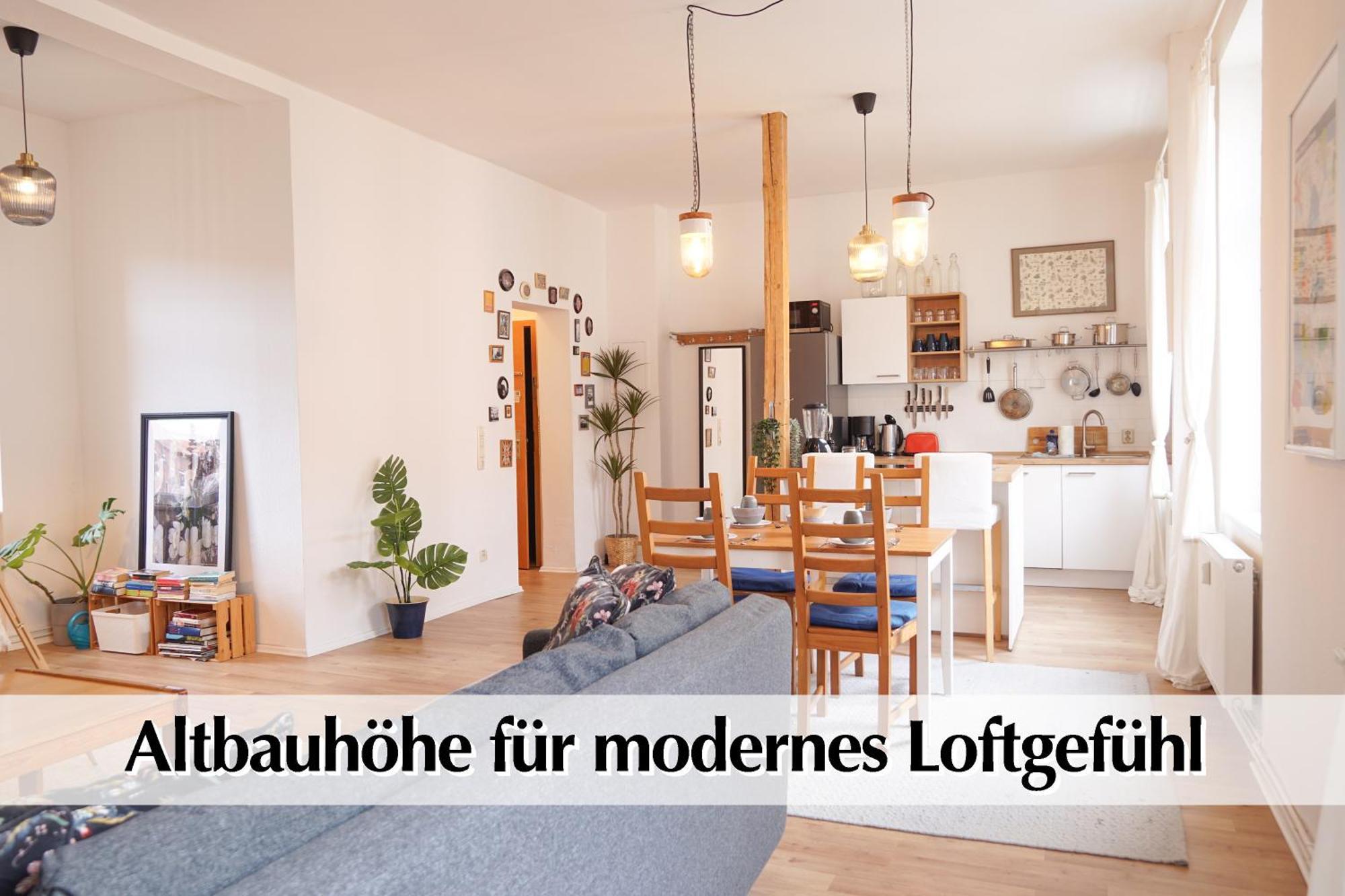 דירות ארפורט Helles Altbau-Loft Mit Kingsize Bett, Smart-Tv, Etc מראה חיצוני תמונה